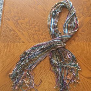 Rainbow knit scarf